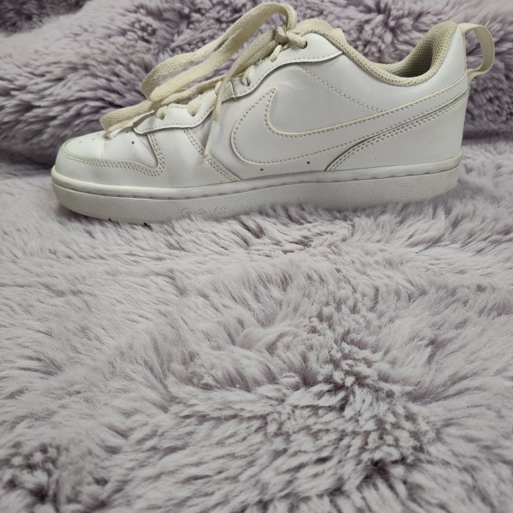 Nike Air Force 1 Mid White Leather Lace Up Shoes Size 6 - Picture 8 of 11